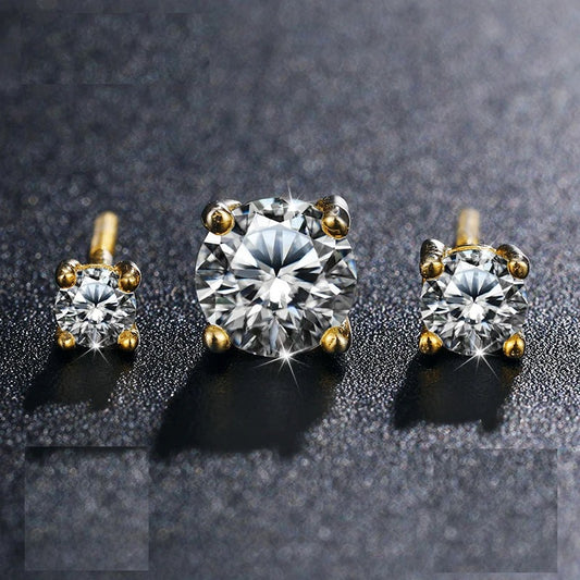 Round Cut Moissanite Stud Earrings, image 2