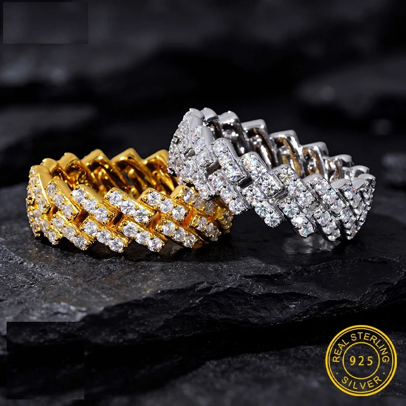 8mm Moissanite Cuban Link Ring for Men, image 3
