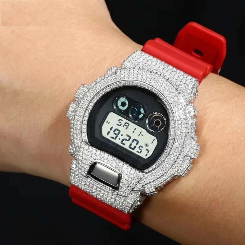 Iced Out Moissanite Watch Case for Casio G-Shock DW-6900