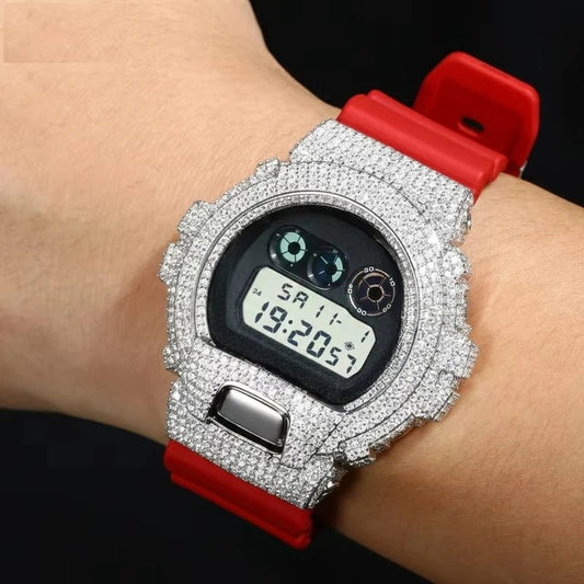 Iced Out Moissanite Watch Case for Casio G-Shock DW-6900