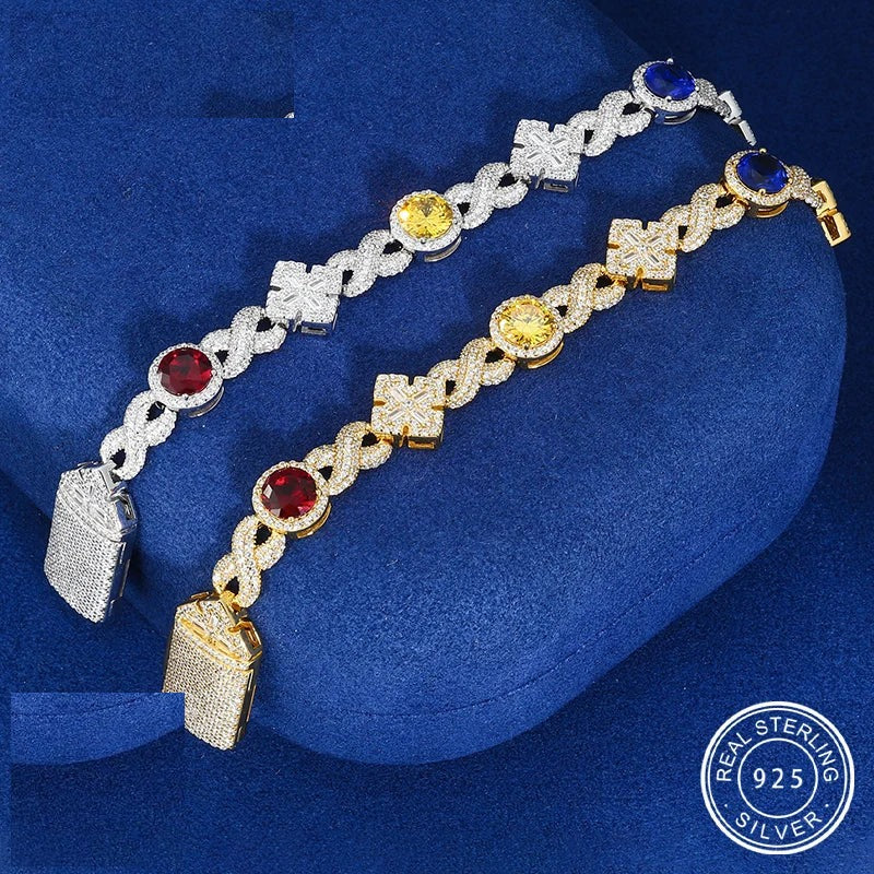 Iced Out Maltese Cross Link Bracelet for Men, image 3