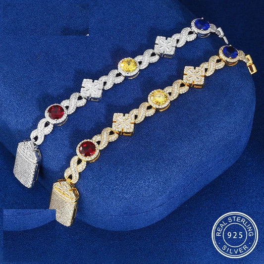 Iced Out Maltese Cross Link Bracelet for Men, image 3