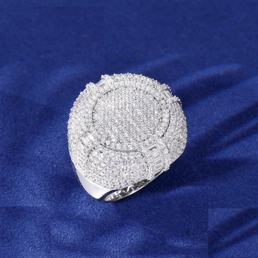Iced Out Round Cluster Ring for Men, image 3