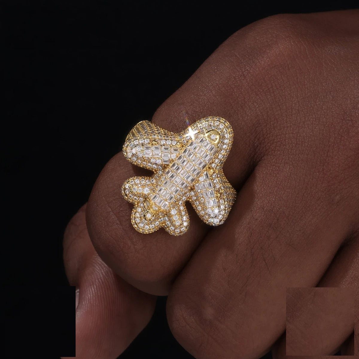 Iced Out Airplane Ring for Men, image 2