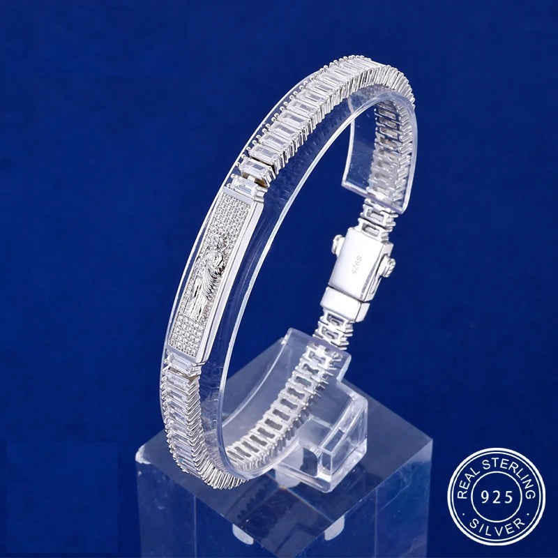 Iced Out Baguette Tennis Bracelet for Men, image 2