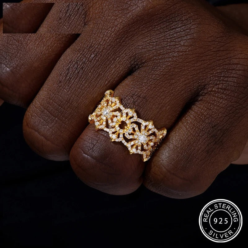 Iced Out Vajra Cross Ring for Men, image 2