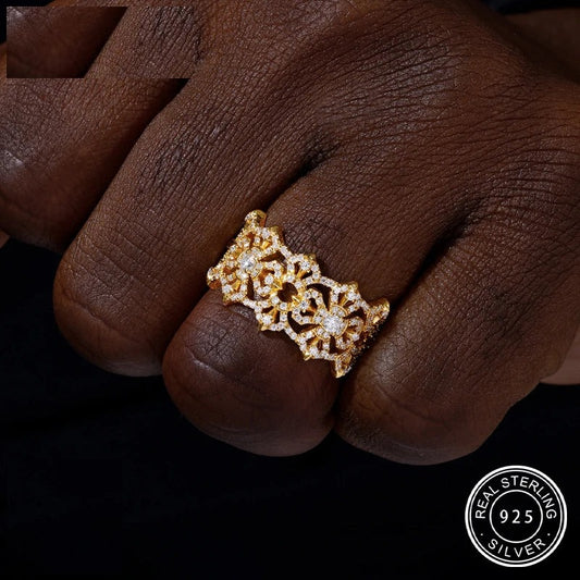 Iced Out Vajra Cross Ring for Men, image 2