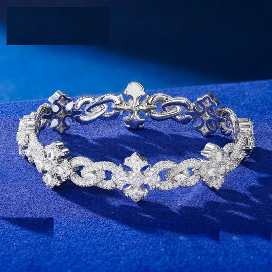 Iced Out Gothic Cross Link Bracelet for Men, image 3