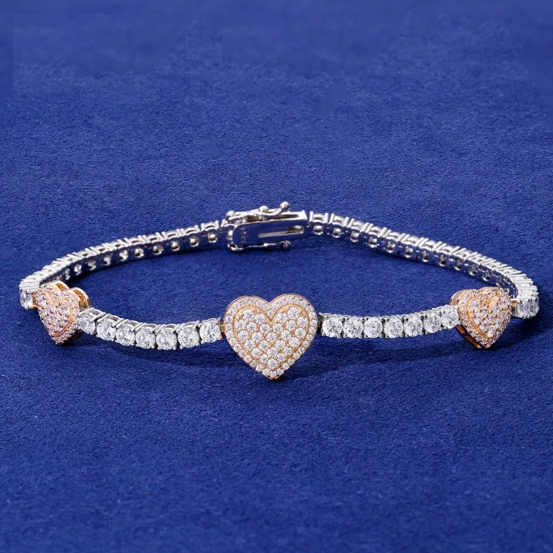 Heart Station Tennis Bracelet, image 3