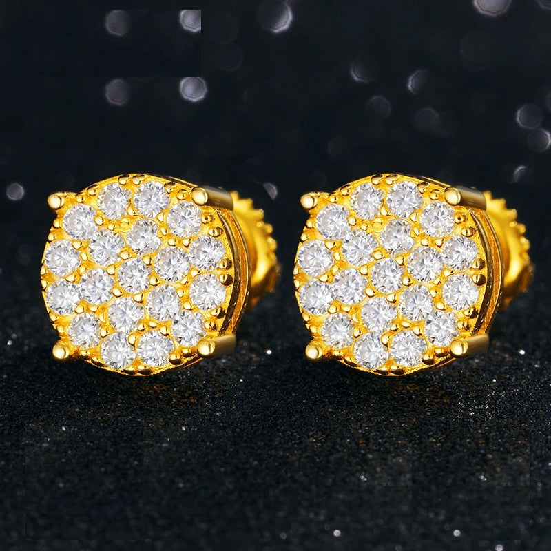 Moissanite Cluster Stud Earrings, image 3