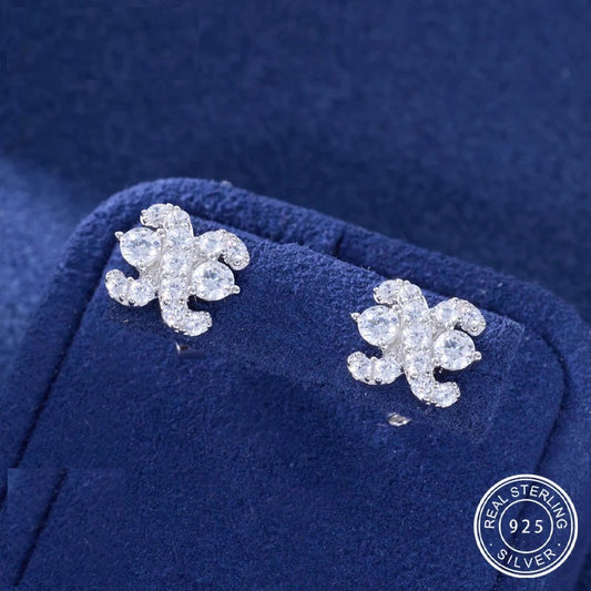 Moissanite Cluster Stud Earrings, image 3