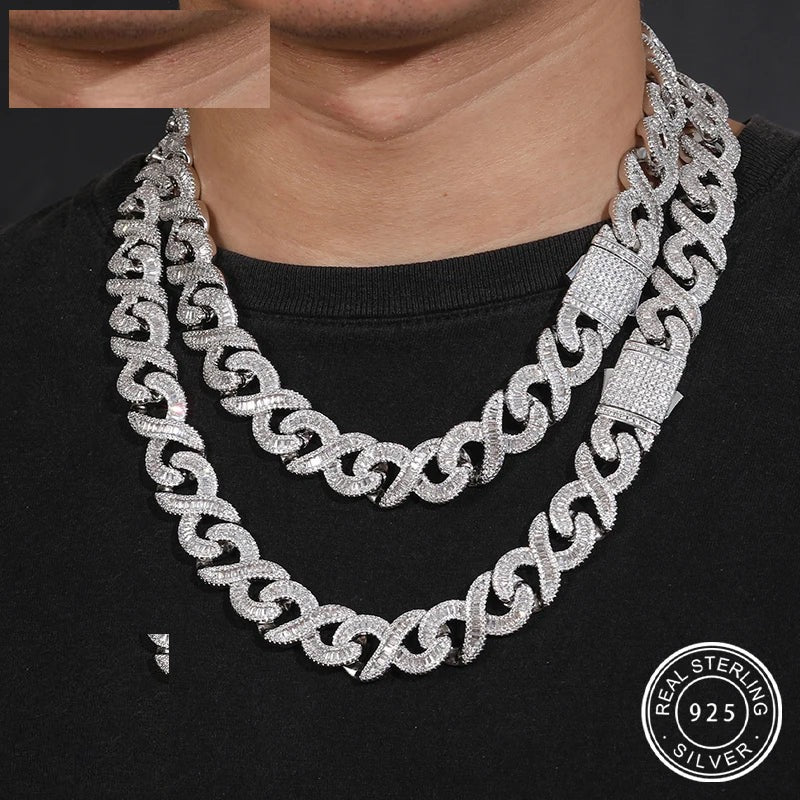 Iced Out Infinity Link Necklace or Bracelet for Men, image 2