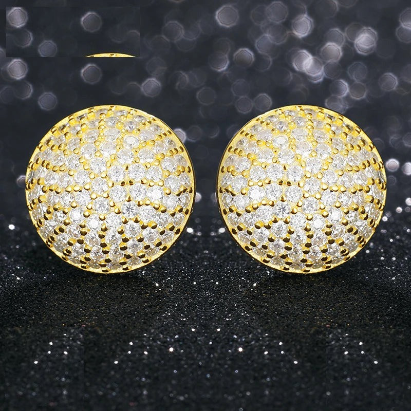Moissanite Pave Dome Stud Earrings, image 3