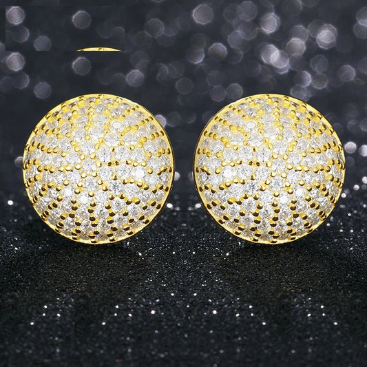 Moissanite Pave Dome Stud Earrings, image 3