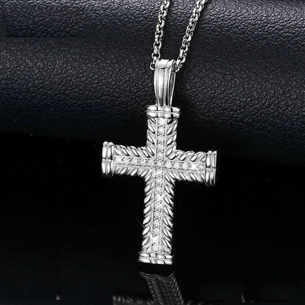 Moissanite Cross Pendant Necklace, image 2