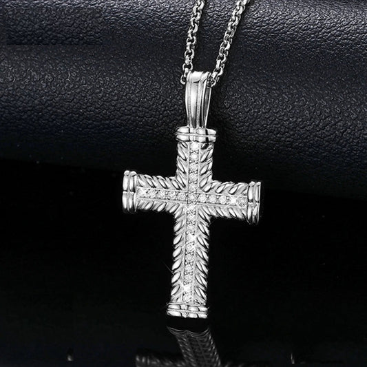 Moissanite Cross Pendant Necklace, image 2