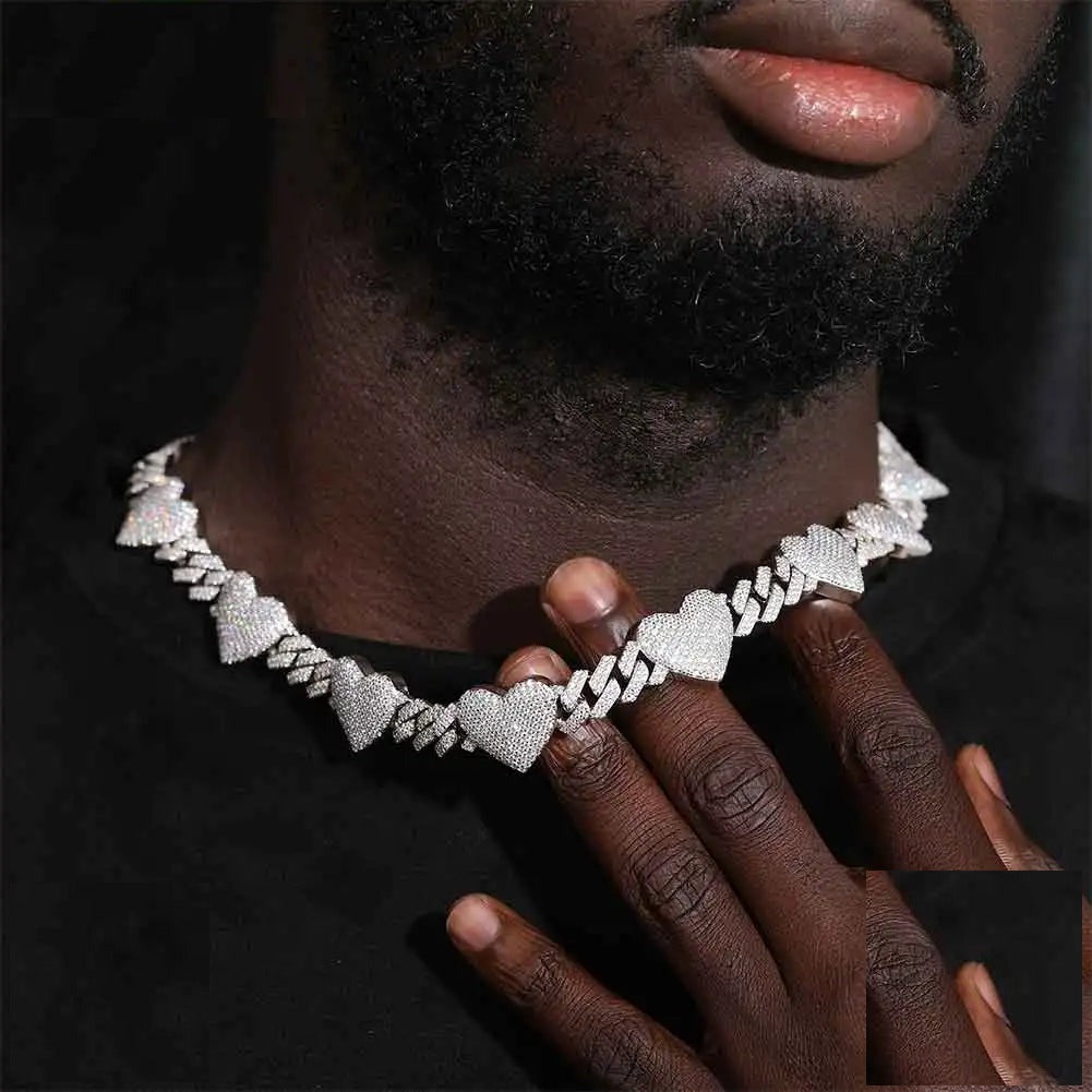 Iced Out Heart Link Chain for Men