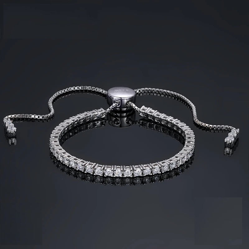 2mm or 3mm Adjustable Moissanite Tennis Bracelet, image 2