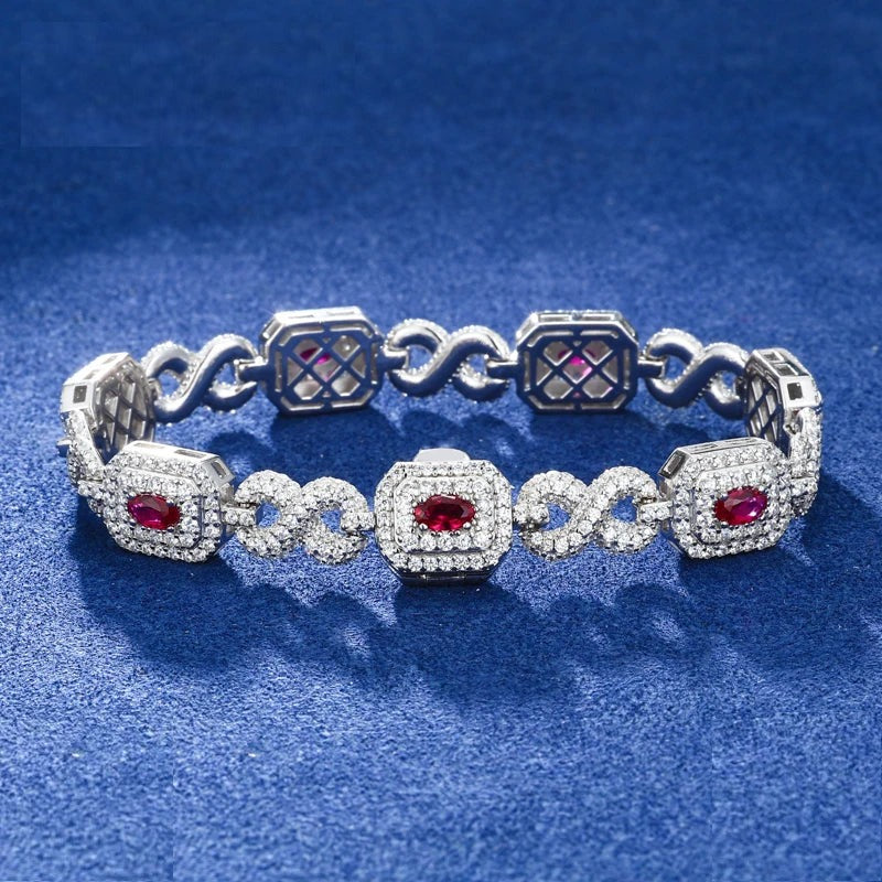 Iced Out Sugar Cube Link Bracelet for Men
