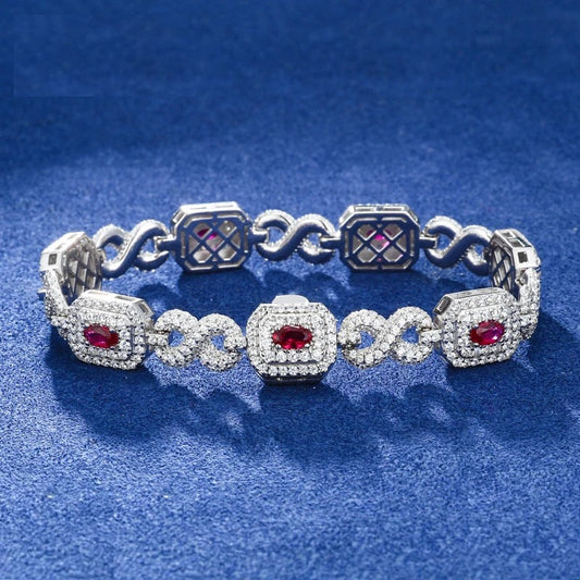Iced Out Sugar Cube Link Bracelet for Men