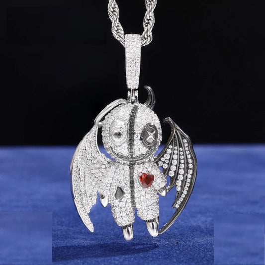 Iced Out Angel & Devil Pendant for Men, image 2
