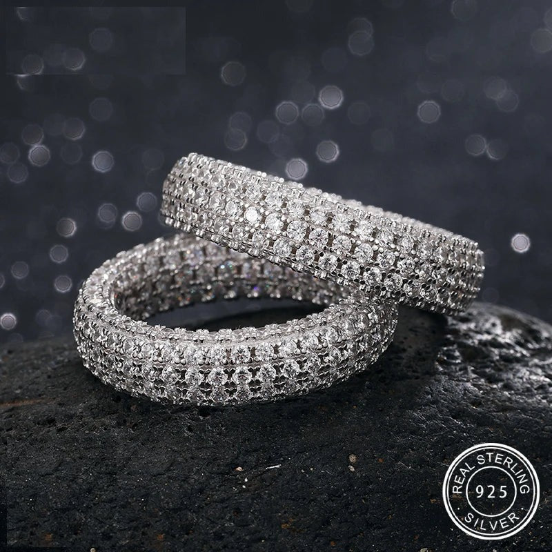 Wide Pave Band Ring for Men and Women, image 2