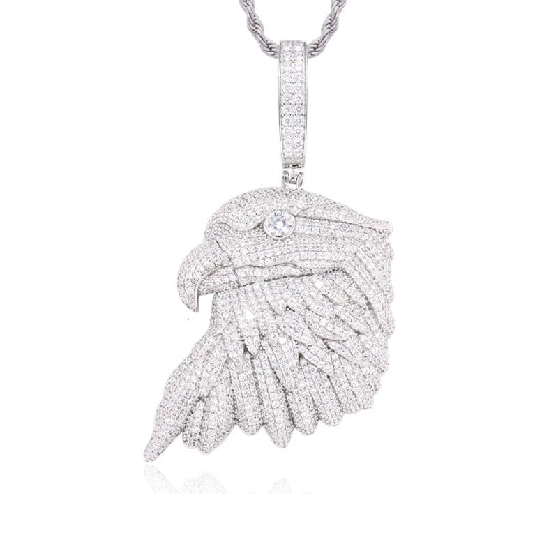 Iced Out Bald Eagle Pendant Necklace for Men