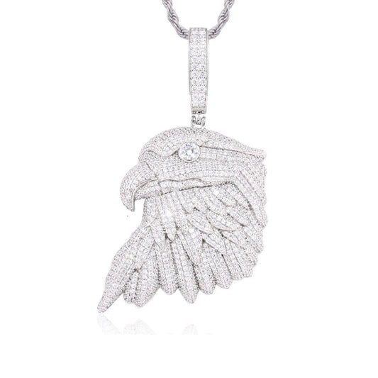Iced Out Bald Eagle Pendant Necklace for Men