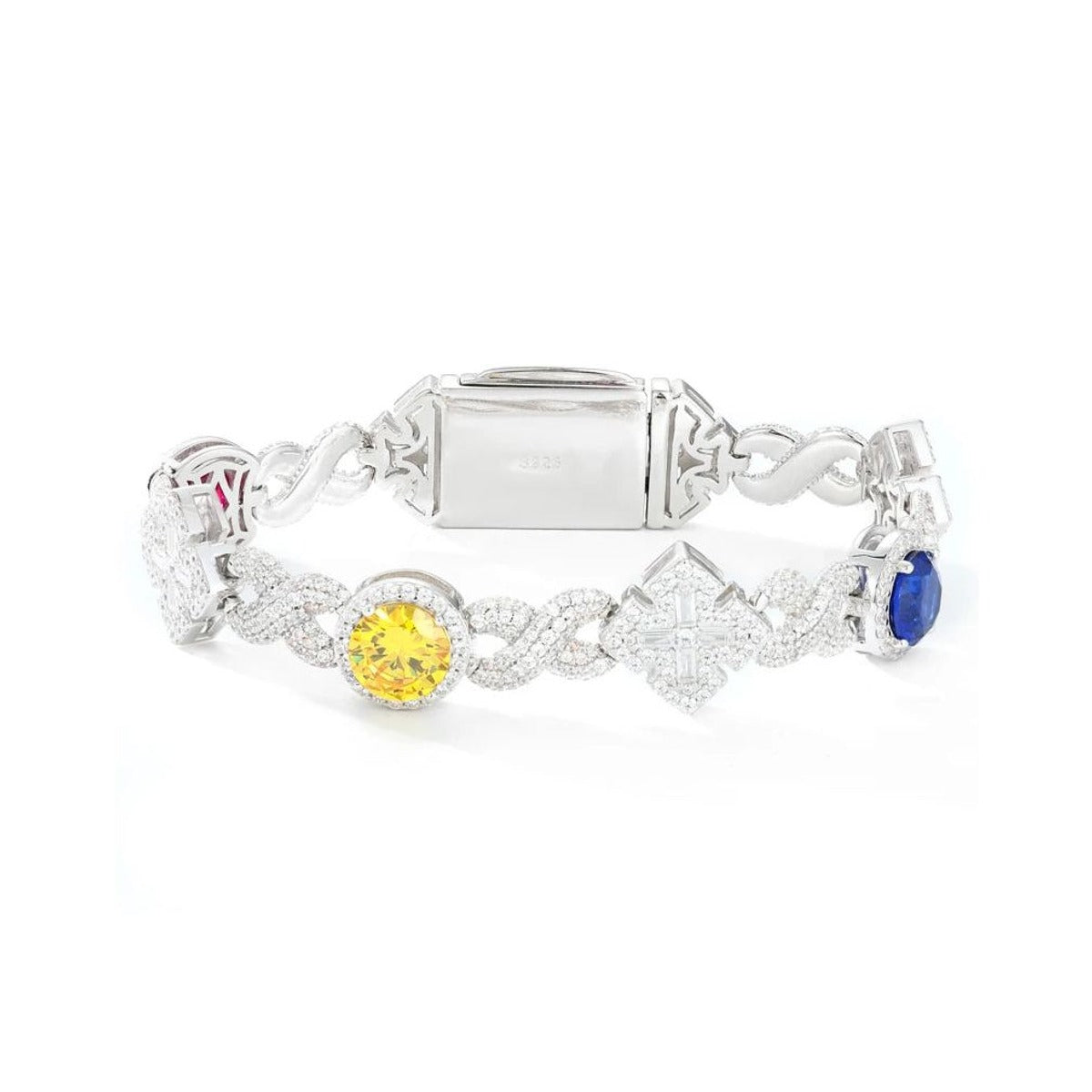 Iced Out Maltese Cross Link Bracelet for Men