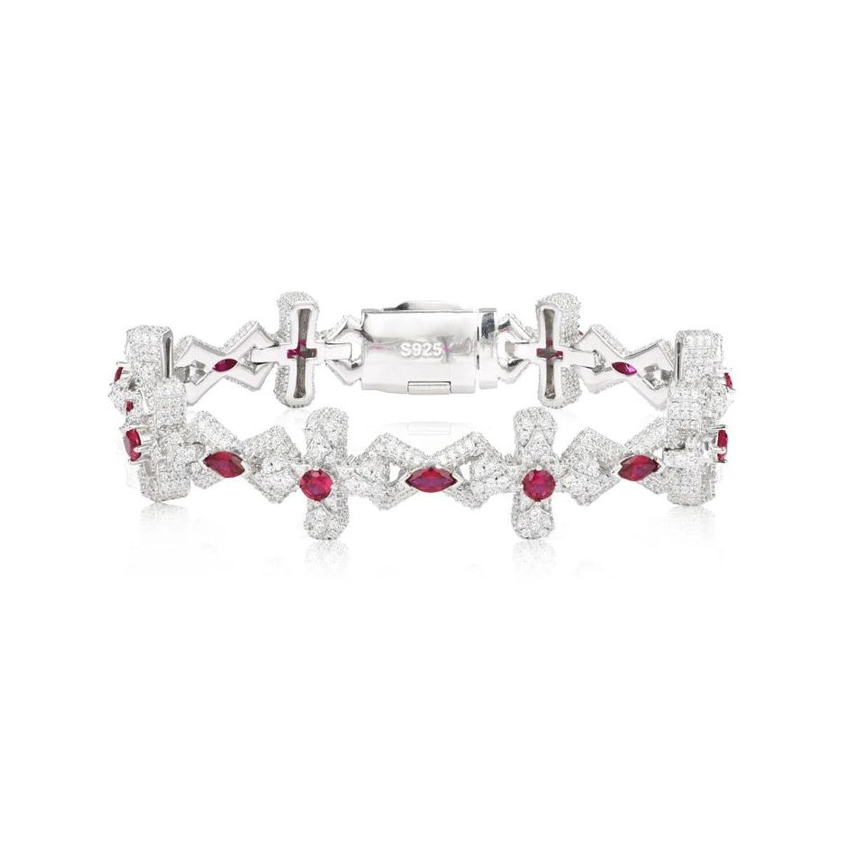 Iced Out Cross Link Bracelet for Men