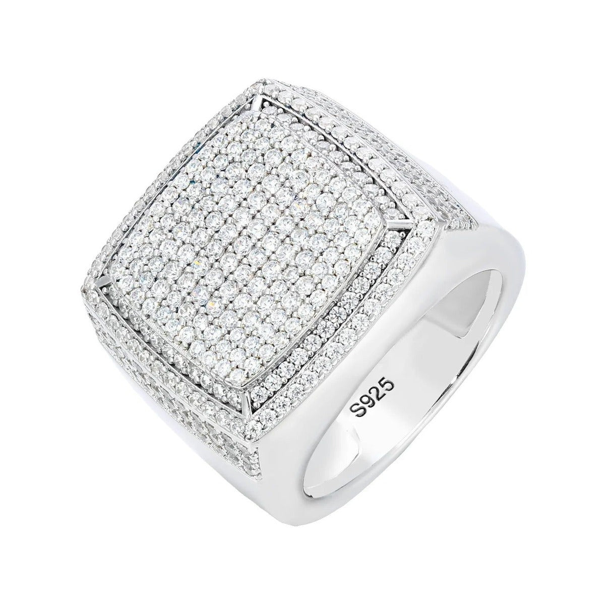Iced Out Square Signet Ring for Men