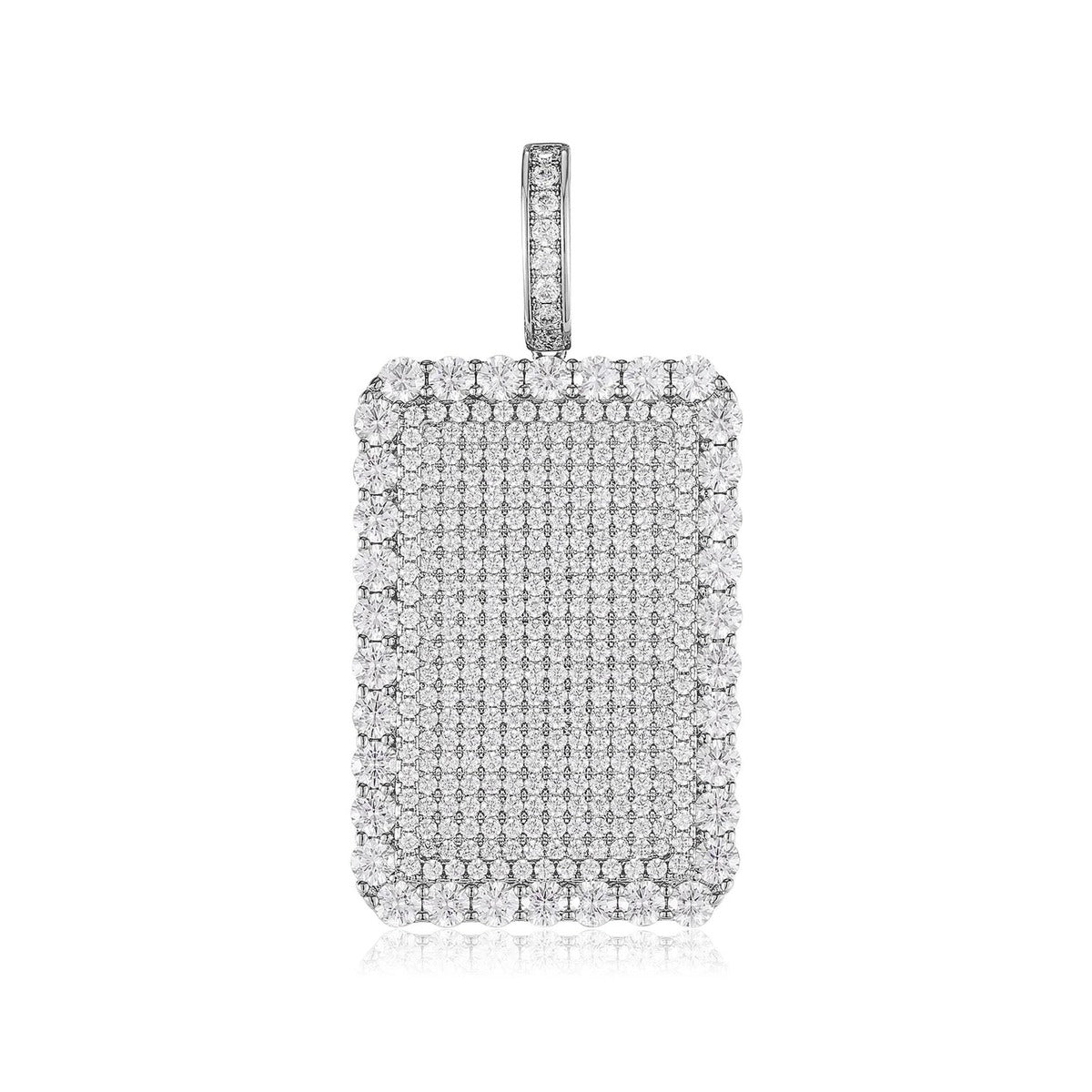 Iced Out Dog Tag Pendant for Men