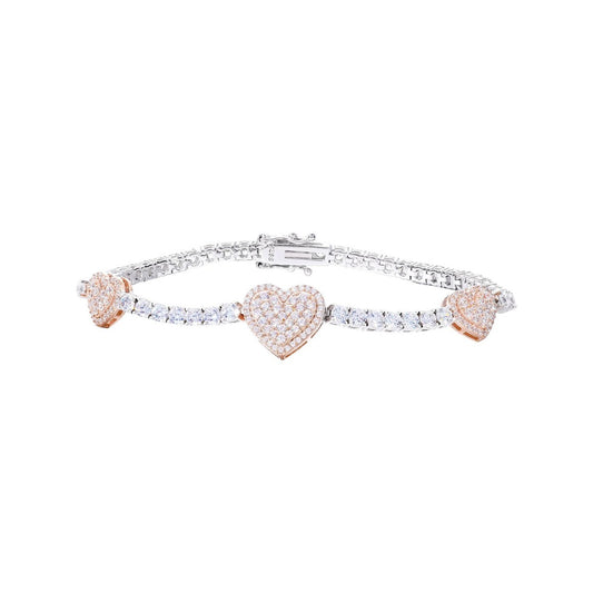 Heart Station Tennis Bracelet