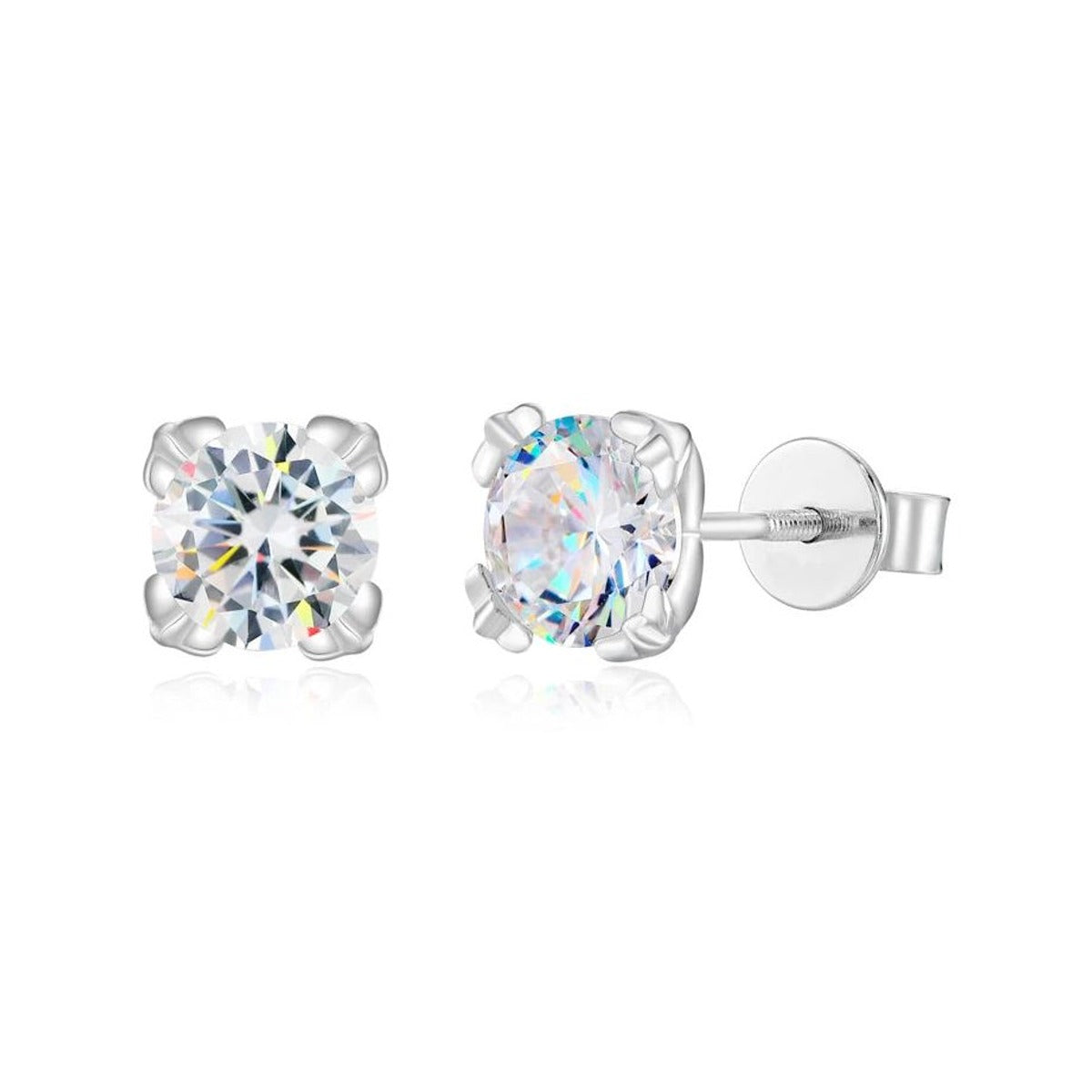 Iced Out Moissanite Iris Prong Stud Earrings for Men