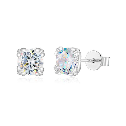 Iced Out Moissanite Iris Prong Stud Earrings for Men