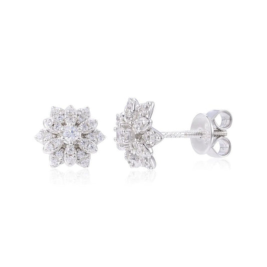 Moissanite Cluster Stud Earrings
