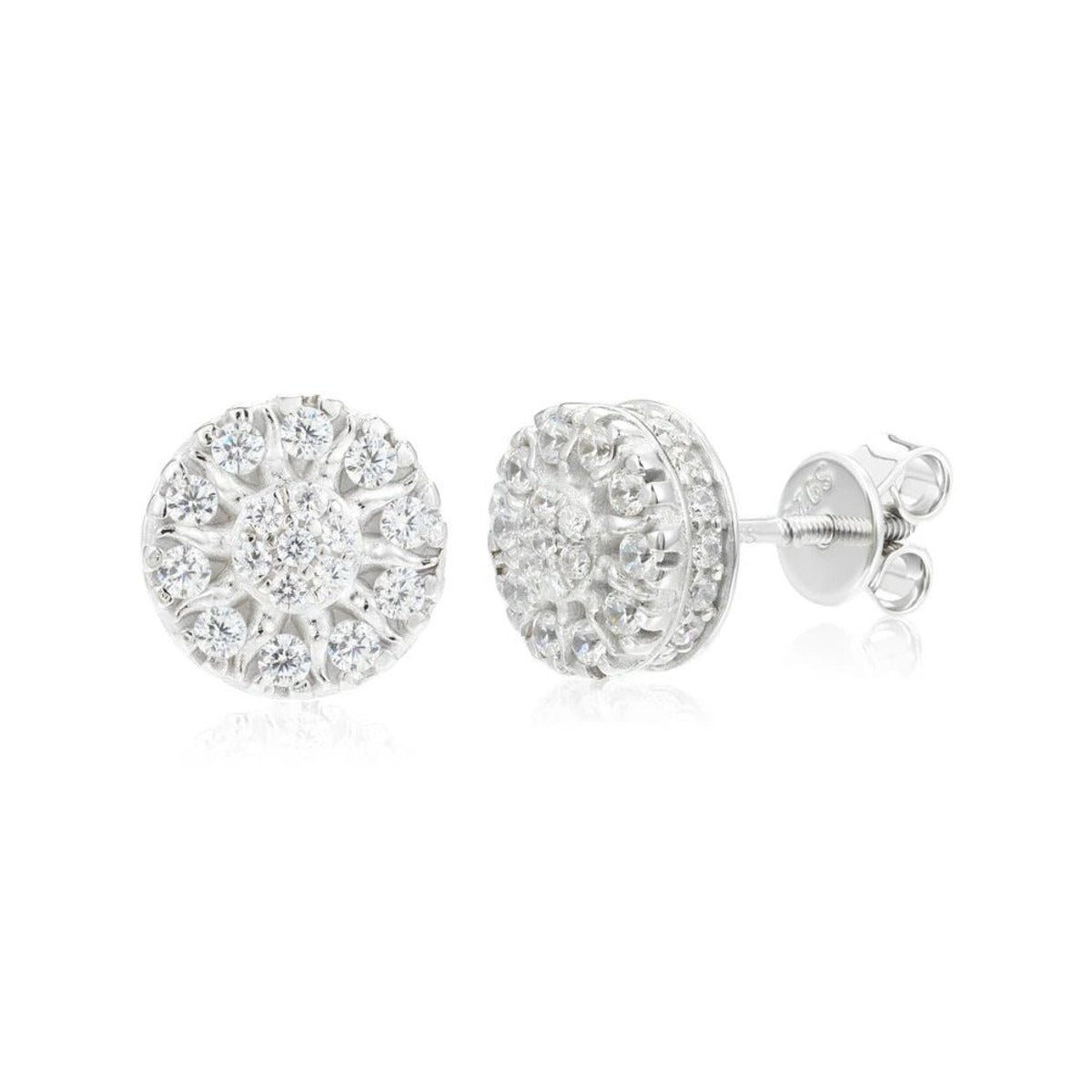 Moissanite Flower Cluster Stud Earrings