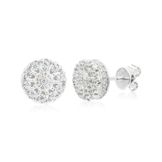 Moissanite Flower Cluster Stud Earrings
