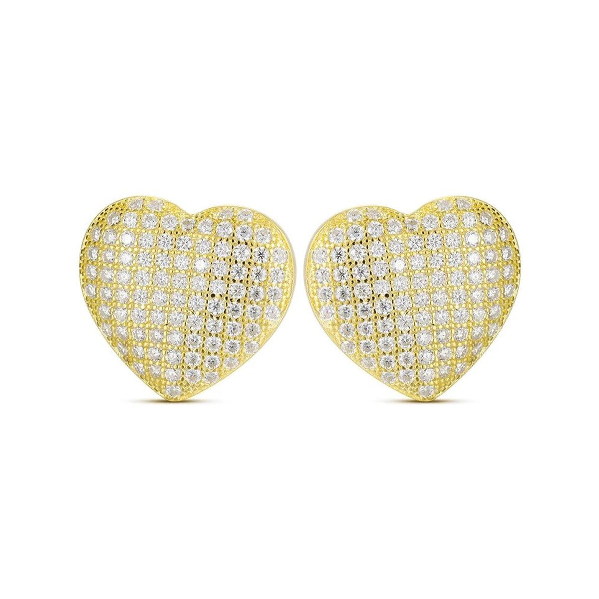 Pave Heart Stud Earrings