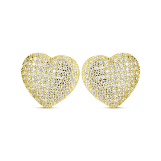 Pave Heart Stud Earrings