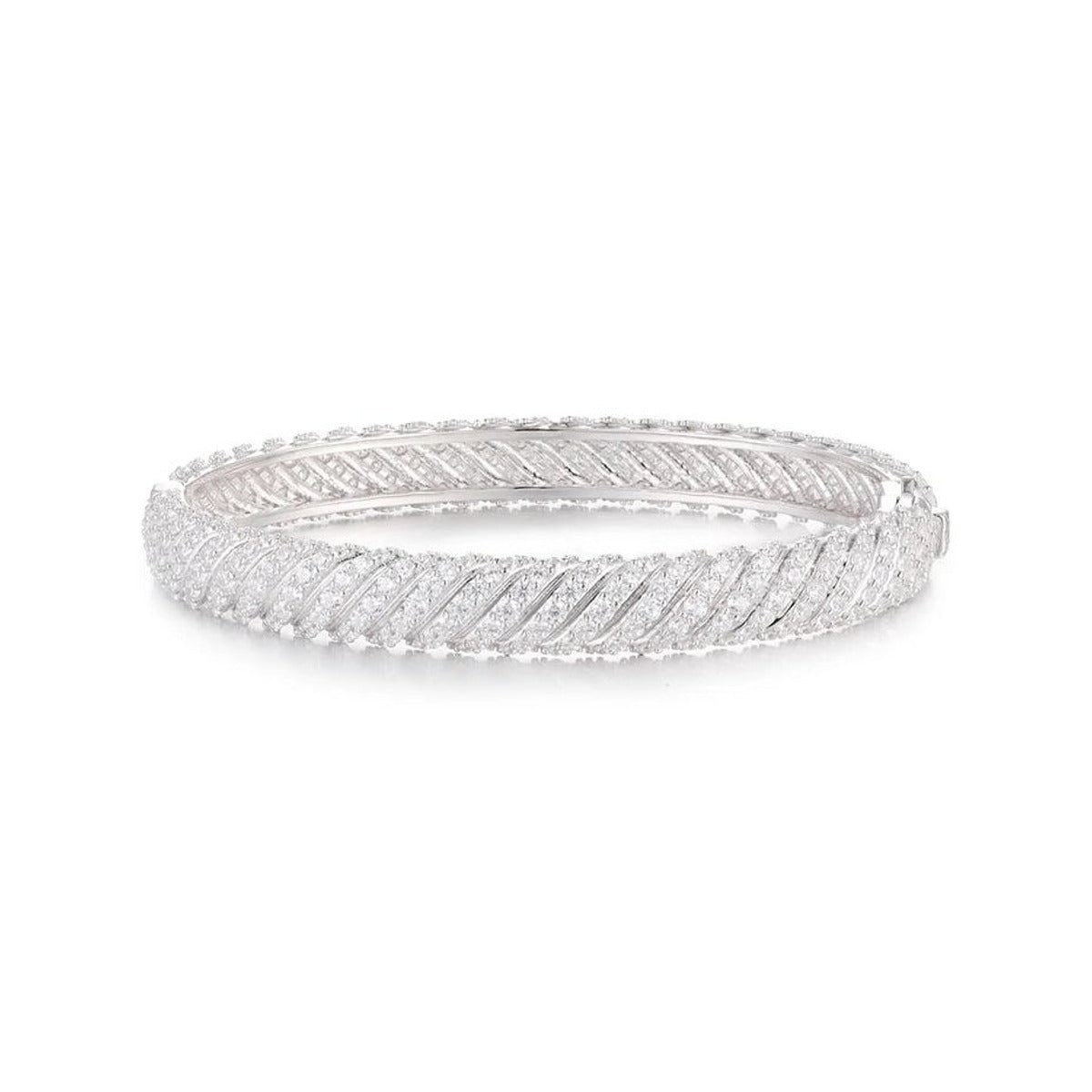 8mm Iced Out Twist Bangle