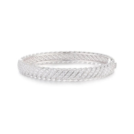 8mm Iced Out Twist Bangle