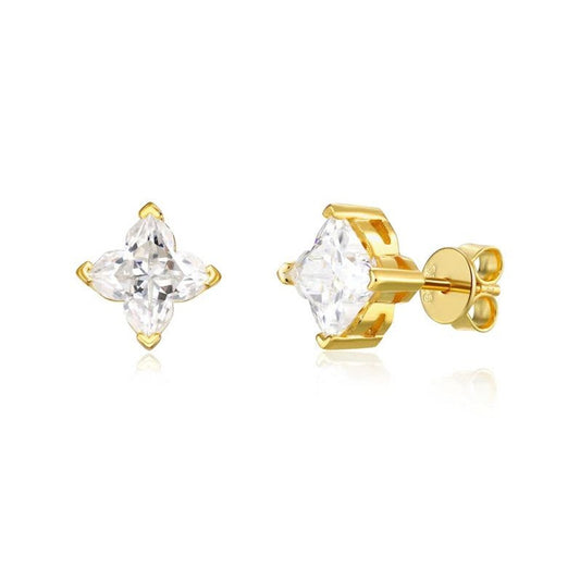 1ct Lily Cut Moissanite Stud Earrings