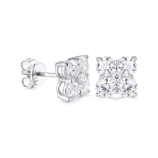 2.48cttw Moissanite Cluster Stud Earrings