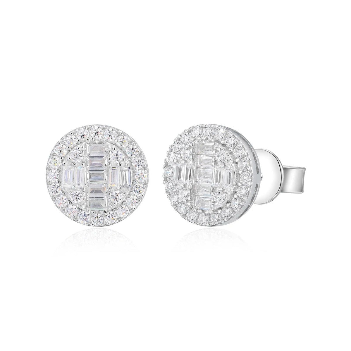 Iced Out Cross Stud Earrings for Men