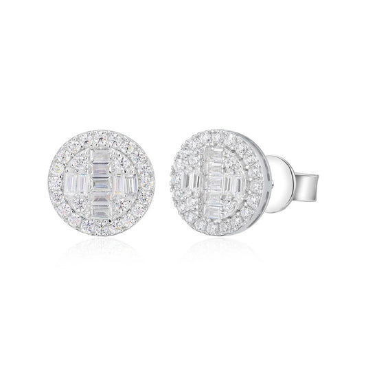 Iced Out Cross Stud Earrings for Men