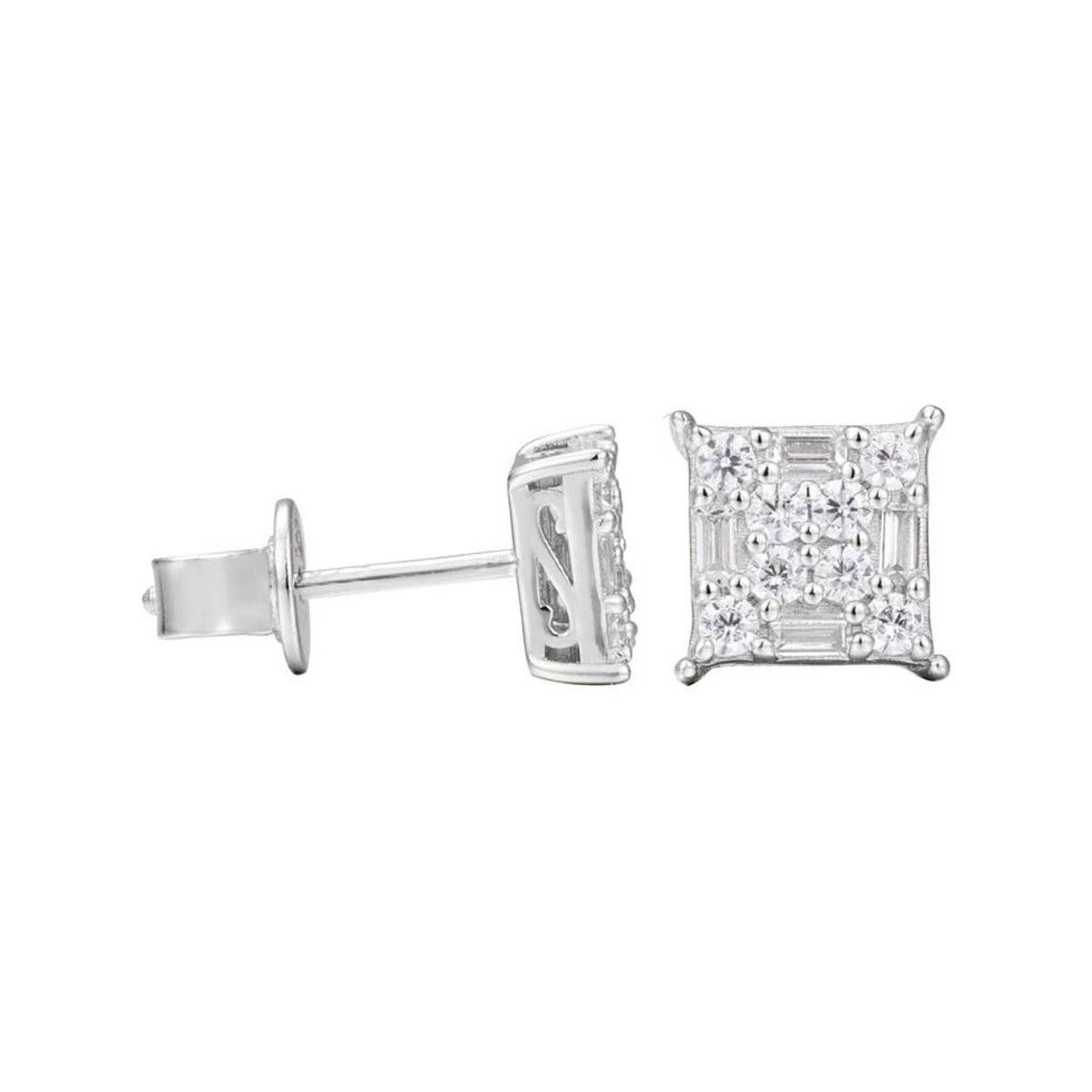 Baguette Square Stud Earrings
