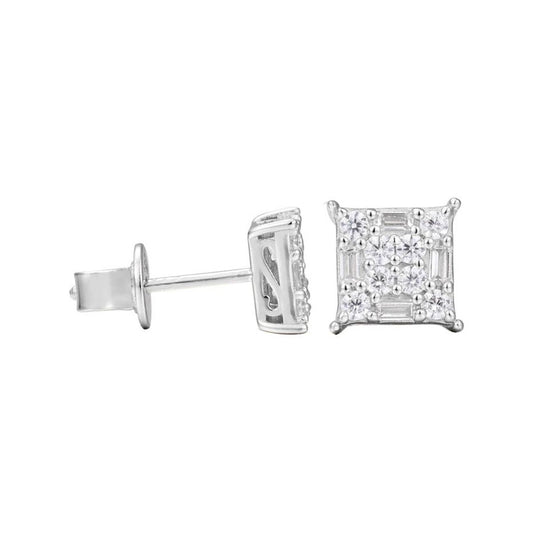 Baguette Square Stud Earrings