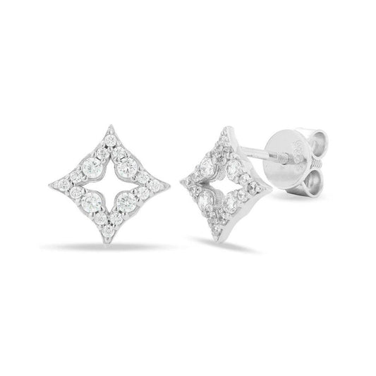 Moissanite Four Point Star Stud Earrings