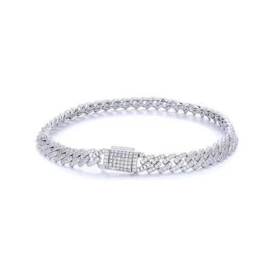 6mm Moissanite Cuban Link Bracelet or Necklace